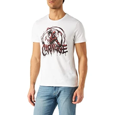Abbildung von Marvel Herren Memagagts003 T Shirt, weiß, L