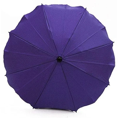 Abbildung von Best For Kids Universal Kinderwagenschirm Höchster UV Schutz Standard 801 Sonnenschirm und Regenschirm für Kinderwagen, biegsam einklappbar, 15 Farben zur Auswahl (Violett)