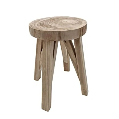 Abbildung von Spetebo Blumenhocker Massivholz Hocker natur 40 x 28 cm (Stück, 1 St., Pflanzenhocker), Sitzhocker Beistelltisch