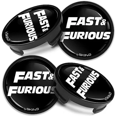 Abbildung von Biomar Labs Kompatibel mit Ford 6M211003 Nabenkappen Radnabenkappen 54mm Schwarz Logo Fast &amp; Furious CFZ 6