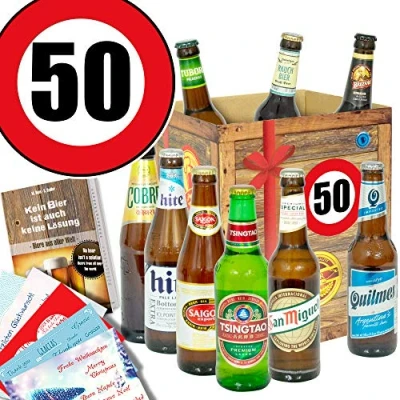 Abbildung von Geburtstagsgeschenk 50 Bierbox + 9 Biere der Welt Geburtstag Bier Geschenke