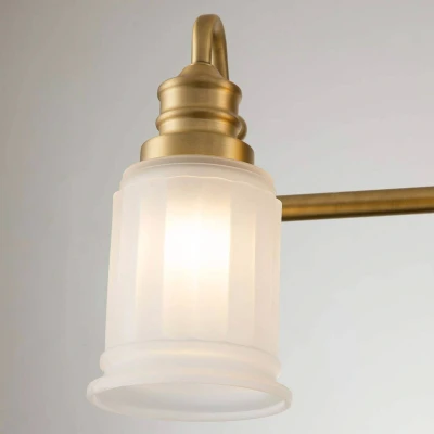 Abbildung von Quoizel QZ SWELL4 BB BATH Badezimmerleuchte Swell G9 LED 3.5W IP44 Stahl, Glas; Messing gebürstet L:17.1cm B:81.3cm Ø81.3cm