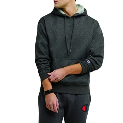 Abbildung von Champion Herren Fleece, Kapuzen Sweatshirt, Baumwolle Hoodies groß Kapuzenpullover, Granite Heather C Logo, XXX Large