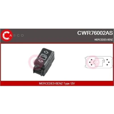 Abbildung von CASCO CWR76002AS Schalter, Fensterheber beifahrerseitig MERCEDES BENZ: W124 Limousine, T modell, Coupe