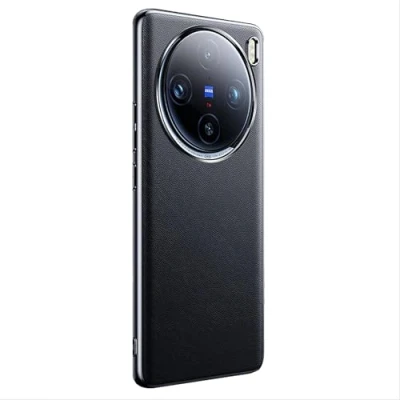 Abbildung von GIOPUEY Hülle Kompatibel mit VIVO X100 Pro, PU Leder + Harter PC Case, Spezielle Lederstruktur Handyhülle，Anti Fingerabdruck, Anti Kratzer Cover Black