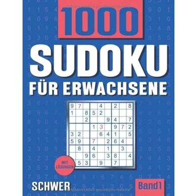 Abbildung von Sudoku für Erwachsene: Heft mit 1000 Rätseln Schwierigkeit Schwer Lösungen Band 1