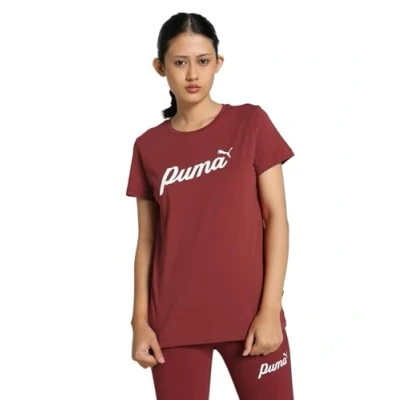 Abbildung von Puma Script TEE Tshirt print, Damen, Größe: Medium, Intense red