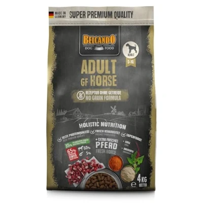 Abbildung von BELCANDO Adult GF Horse [4kg] Hundefutter Trockenfutter ohne Getreide mit Pferd Alleinfuttermittel für ausgewachsene Hunde Aller Rassen ab 1 Jahr