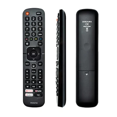 Abbildung von Dakana Ersatz Fernbedienung für Hisense EN2X27HS Receiver Fernseher TV Remote Control vorkonfiguriert und sofort einsatzbereit