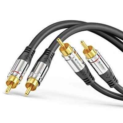 Abbildung von Sonero Premium 15,0m Cinch Kabel, 2x auf Cinch, Audio Subwoofer, HiFi Anlage, Verstärker, schwarz