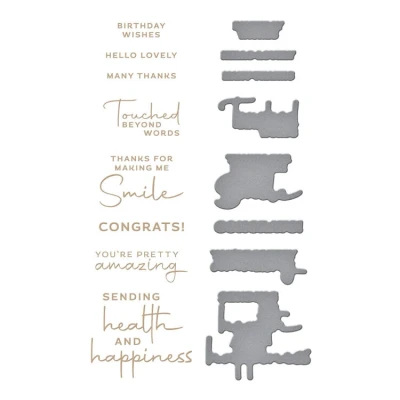 Abbildung von Spellbinders Making Me Smile Sentiments Glimmer Hot Foil Plate &amp; Die Set (GLP 379)