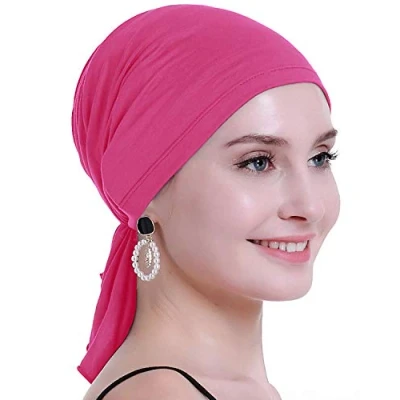 Abbildung von osvyo Bambus Chemo Kopftuch für Frauen mit Haarausfall Krebspatienten Kopfbedeckung Turban in Versiegelter Verpackung HELLES ROSA
