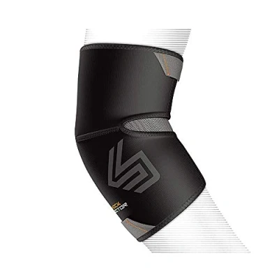 Abbildung von ShockDoctor Erwachsene Ellbogenschützer Ellbogen Kompressionsbandage Bandage, schwarz, M