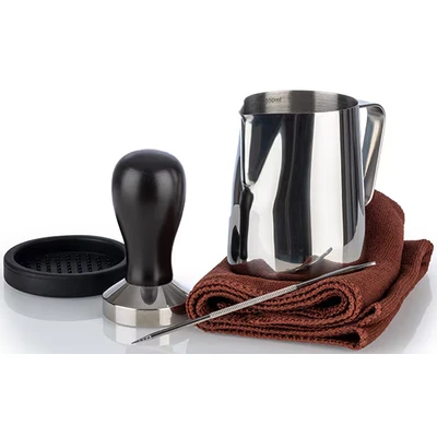 Abbildung von Buddys Barista Set &quot;Buddy&#039;s Bar Edition, Premium&quot;, (Set, 5 tlg.), Milchkännchen 0,35 l, Kaffeestempel,Tamper, Kaffeenadel, Handtuch