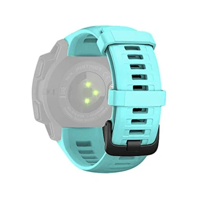 Abbildung von Armband Kompatibel mit Garmin Instinct Sport Silikon Uhrenarmband Replacement Wechselarmband Ersatzarmband für Instinct/Instinct 2 Smartwatch (Himmelblau, One Size)