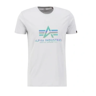 Abbildung von Alpha Industries Rainbow REF Tshirt print, Herren, Größe: Large, Pastel grey