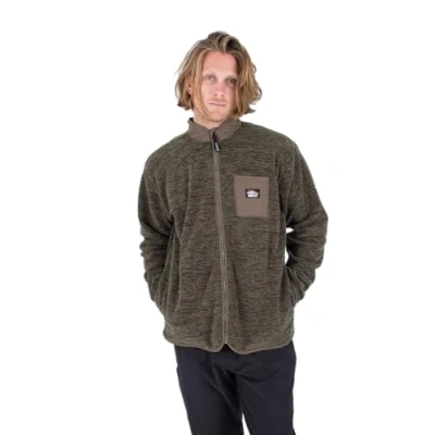 Abbildung von Hurley Woodland Burrito ZIP Fleecejacke, Herren, Größe: Medium, Olive