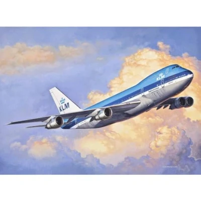Abbildung von Revell Modellbausatz Flugzeug 1:450 Boeing 747 200 im Maßstab 1:450, Level 3, originalgetreue Nachbildung mit vielen Details, Zivilflugzeug, Passagierflugzeug, 03999
