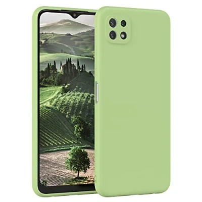 Abbildung von EAZY Case Silikonhülle für Samsung Galaxy A22 5G Hülle Silikon Grün weich stoßfeste Handyhülle Schutzhülle mit Kameraschutz Dünn Premium Schutz Cover TPU Phone Bumper in Pastellgrün