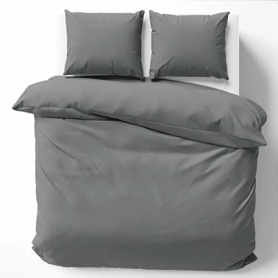 Abbildung von Cotton Castle Bettwäsche Bettgarnitur Bettbezug 100% Baumwolle 135x200 155x220 200x200 200x220, Farbe:Grau, Größe:200 x 200 cm