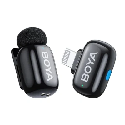 Abbildung von BOYA Boyamini 13 (Weiß) 4 in 1 Mikrofon für Android/iPhone, mit intelligenter Geräuschunterdrückung und Ladehülle, Metallclip am Mikrofon, Vlogging, TikTok, YouTube Content Ersteller