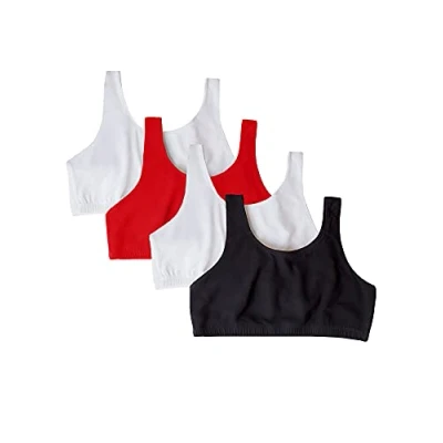 Abbildung von Fruit of the Loom Damen Built Up Tank Style Bra Value Pack Sport BH, Undurchsichtige, Black/White/White/Red 4 Pack, 80 (4er