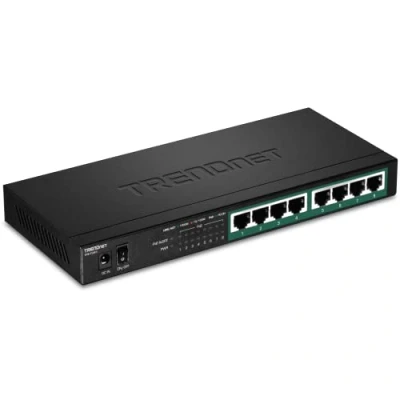 Abbildung von TRENDnet TPE TG83 8 Port Gigabit PoE+ Switch, 65 W PoE Leistungsbudget, 16 Gbit/s Schaltkapazität, IEEE 802.1p QoS, DSCP Pass Through Unterstützung, lüfterlos, Wandmontage