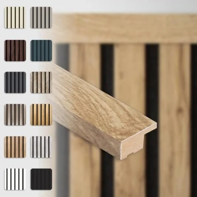 Abbildung von Hexim Wanddekoobjekt APAH08 (Abschlussleiste 137,5x2,7cm passend für unsere Akustikpaneele flexible Lamellenwand Holz MDF Wandpanelee Lamellenverkleidung Wandverkleidung (1 Abschlussleiste Pecan APAH08)