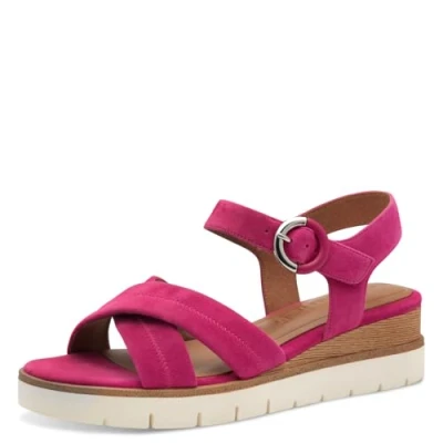 Abbildung von Tamaris Plateausandalette, Damen, Größe: 42, Fuxia Schuhe