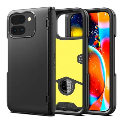 Abbildung von Google Pixel 9 Pro Fold Hülle Kunststoff Spigen Backcover/Hard Case Handyhülle Schwarz Shockproof/Stoßfest