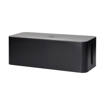 Abbildung von Miratic Kabelmanagement Box mit Lüftungsschlitzen und Anti Rutsch Boden Größe: 407/134 / 154 mm (Schwarz)