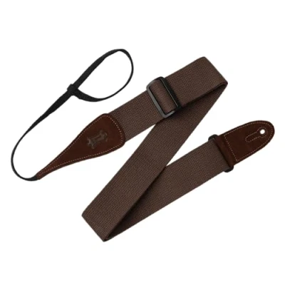 Abbildung von Levy&#039;s Leathers MC8A BRN Gitarrengurt Cotton Colour Suede Headstock Loop 2&quot;&quot; Burgundy, braun