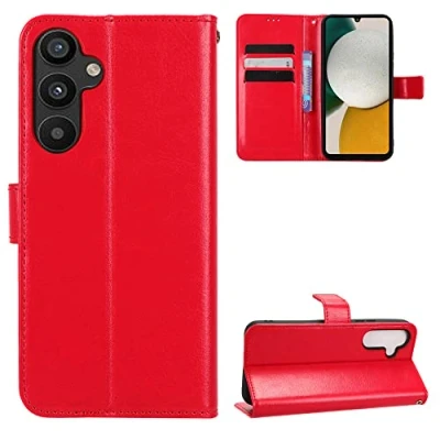Abbildung von Hülle für Samsung Galaxy A34 5G Leder,Hülle SM A346B/DSN / A346E/DS A346M A346E A346B Schutzhülle Case Cover Red