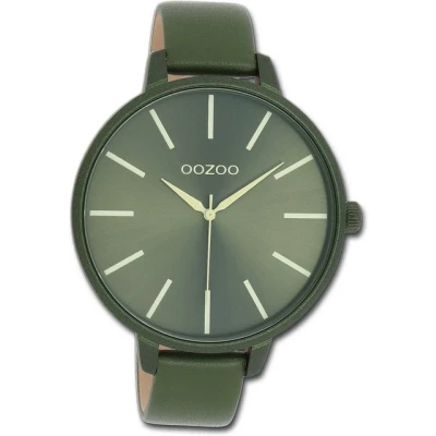 Abbildung von OOZOO Quarzuhr Damen Armbanduhr C11183 Lederband Hellgrün 42 mm