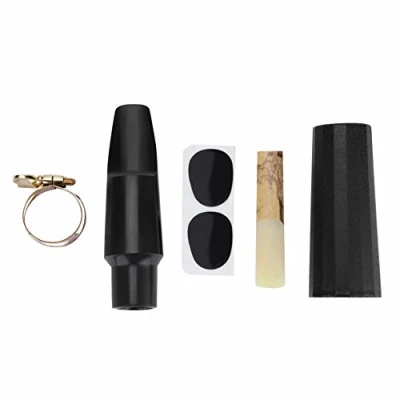 Abbildung von Sax Mundstück Kit, Tenor Saxophon ABS mit Kappe Metall Schnalle Reed Pads