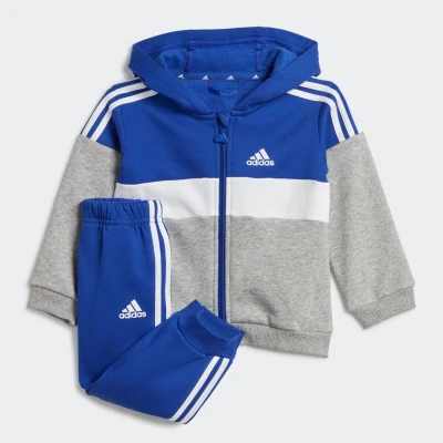 Abbildung von adidas Sportswear Tiberio 3 Stripes Colorblock Trainingsanzug für Kinder, Größe: 62, Semi lucid blue/white/medium grey/heather