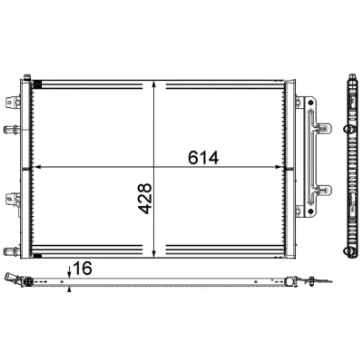 Abbildung von MAHLE ORIGINAL CR 868 000P Kühler, Motorkühlung 614 428 16 Kühlrippen gelötet AUDI: A8 D4