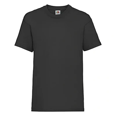 Abbildung von Fruit of the Loom Jungen T Shirt, Schwarz, 9 11 Jahre (140)