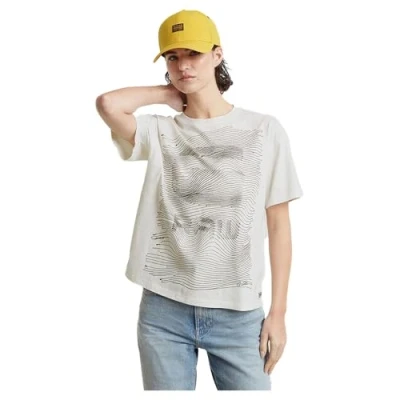 Abbildung von G Star Embro Loose Tshirt print, Damen, Größe: Large, Lt chalk