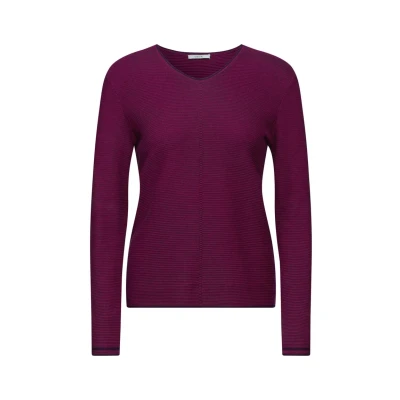 Abbildung von Cecil MIT Strukturstreifen Strickpullover, Damen, Größe: XXL, Pink
