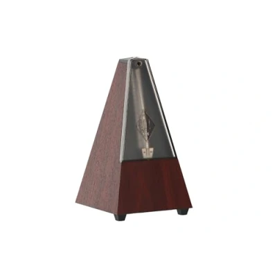 Abbildung von Wittner Metronom 812K Kunststoffgehäuse mit Glocke Taktell Pyramidenform Mahagoni Maserung