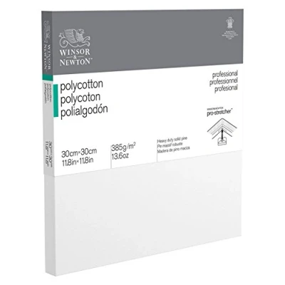Abbildung von Winsor &amp; Newton 6206014 Professional Keilrahmen aus Baumwollmischgewebe, 385 g/m², 3 fach grundiert, mittlere Körnung, ideal für die Ölfarben und Acrylfarben 30x30cm