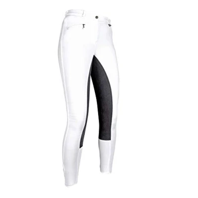 Abbildung von HKM Reithose Basic Belmtex Grip 3/4 Besatz Weiß/schwarz 40