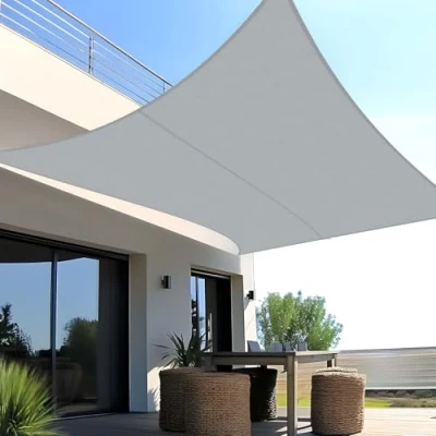 Abbildung von SUNNY GUARD Sonnensegel Wasserdicht 3x4m Rechteckig Sonnenschutz Wetterschutz Segel Baldachin UV Schutz für Balkon Terrasse Garten, Hellgrau
