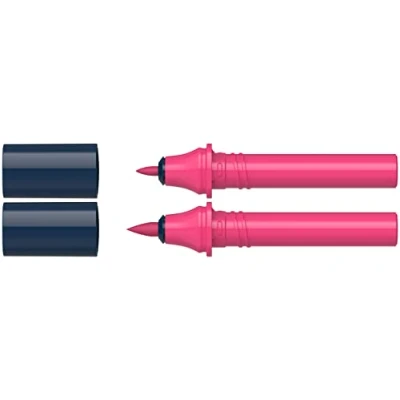 Abbildung von Schneider 040 Paint It Twinmarker Patronen (Brush Tip &amp; 1,0 mm Rundspitze, farbintensive Tinte auf Wasserbasis, für die Anwendung Papier, 95% recycelter Kunststoff) royal red 103