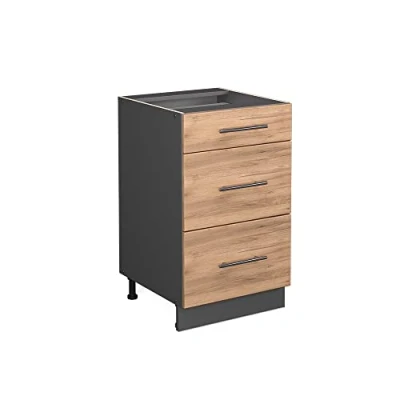 Abbildung von Vicco Unterschrank Fame Line, Goldkraft Eiche/Anthrazit, 50 cm ohne Arbeitsplatte