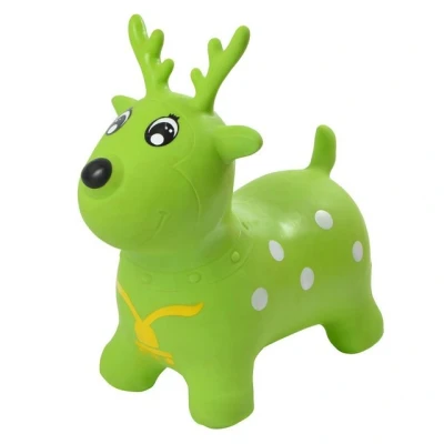 Abbildung von Pink Papaya Hüpftier Einhorn Hüpf Pferd, Kuh oder Reh, aufblasbares, Kinder Hüpfspielzeug inkl. Pumpe