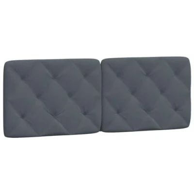 Abbildung von vidaXL Kopfteil Kissen, Kopfteilkissen mit Linien Design, Bett Kopfkissen Klettverschlüssen auf Rückseite, Kopfteilpolster Kopfpolster, Hellgrau 120cm Samt