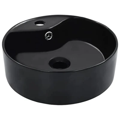 Abbildung von vidaXL Waschbecken mit Überlauf 36 x 13 cm Keramik Schwarz