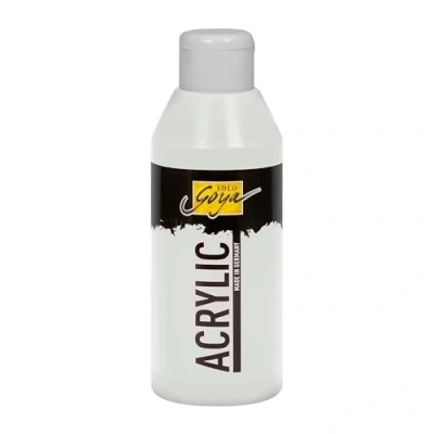 Abbildung von KREUL 84227 Solo Goya Acrylic silber, 250 ml Flasche, cremige vielseitig einsetzbare Acrylfarbe in Studienqualität, auf Wasserbasis, schnell und matt trocknend, gut deckend, wasserfest